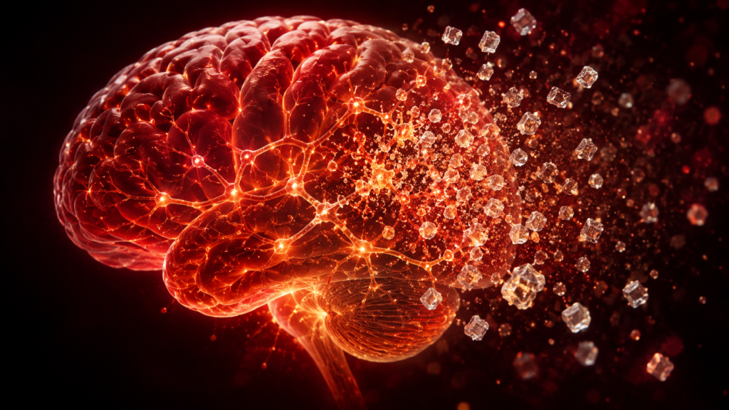 Ilustración de cómo el azúcar afecta las conexiones neuronales del cerebro