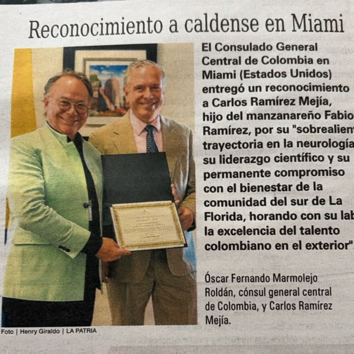 Dr. Carlos Ramírez-Mejía en medios en Manizales